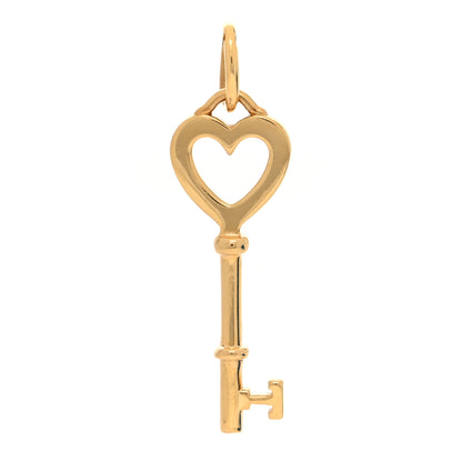 Tiffany 18K Yellow Gold Mini Heart Key Pendant 1 of 3
