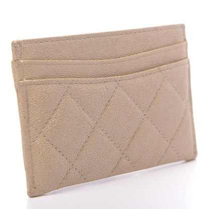 Chanel Iridescent Caviar Quilted Card Holder Beige 3 of 13