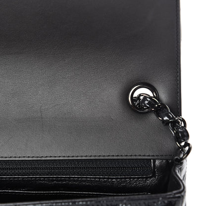 Chanel Patent Metallic Crumpled Calfskin Chevron Quilted Mini Rectangular Flap So Black 11 of 14