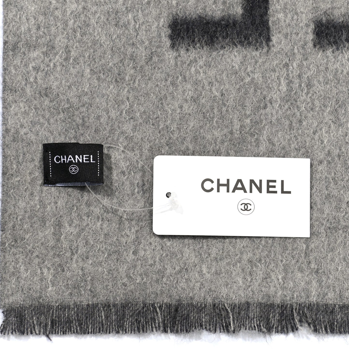 Cashmere CC Fringe Stole Grey Dark Grey