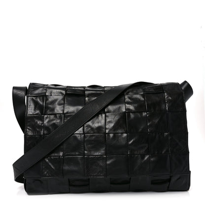 Bottega Veneta Paper Calfskin Maxi Intreccio Large Cassette Crossbody Bag Black 1 of 11