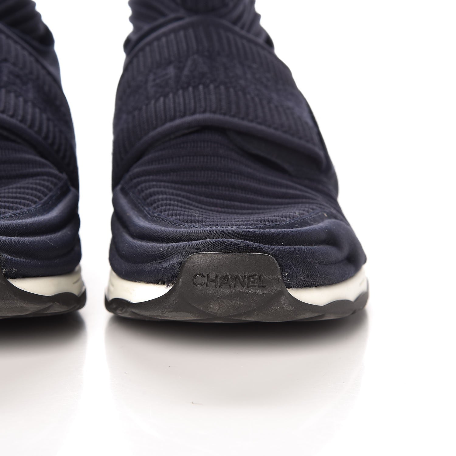 Chanel Stretch Fabric CC Sneakers 36.5 Blue 14 of 17
