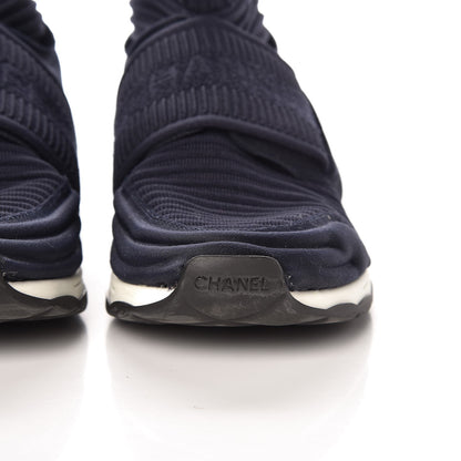 Chanel Stretch Fabric CC Sneakers 36.5 Blue 14 of 17