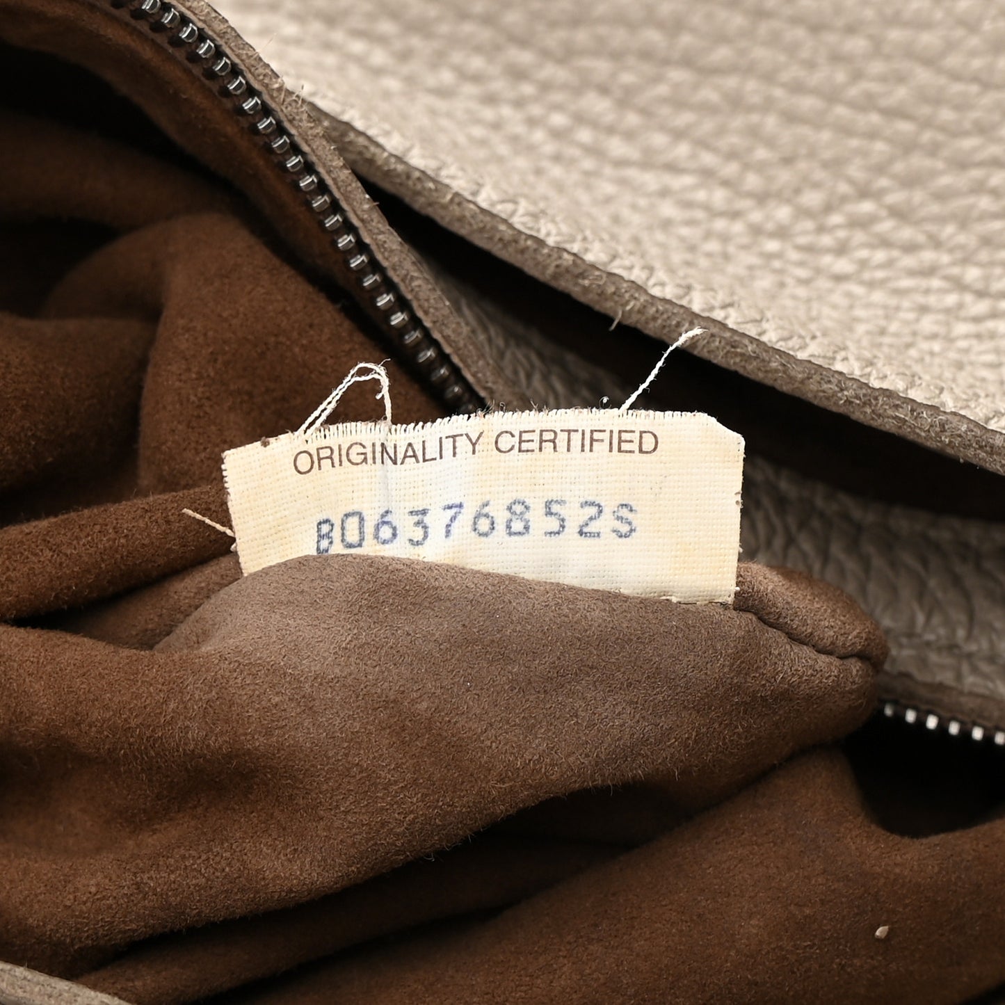 Washed Cervo Deerskin Large Hobo Light Grey
