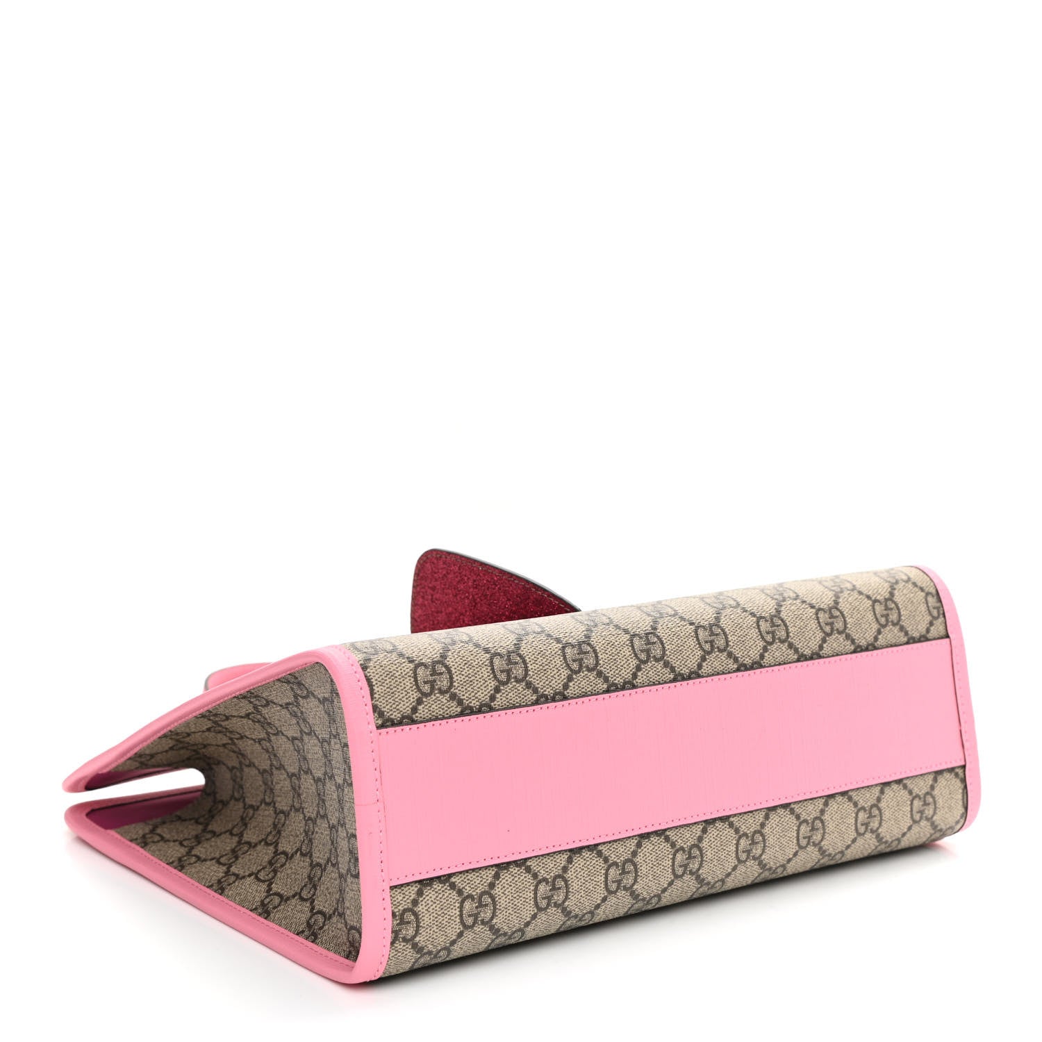 Gucci GG Supreme Monogram 3-D Strawberry Childrens Tote Beige Ebony Lotus Pink Fuxia Emerald 4 of 9