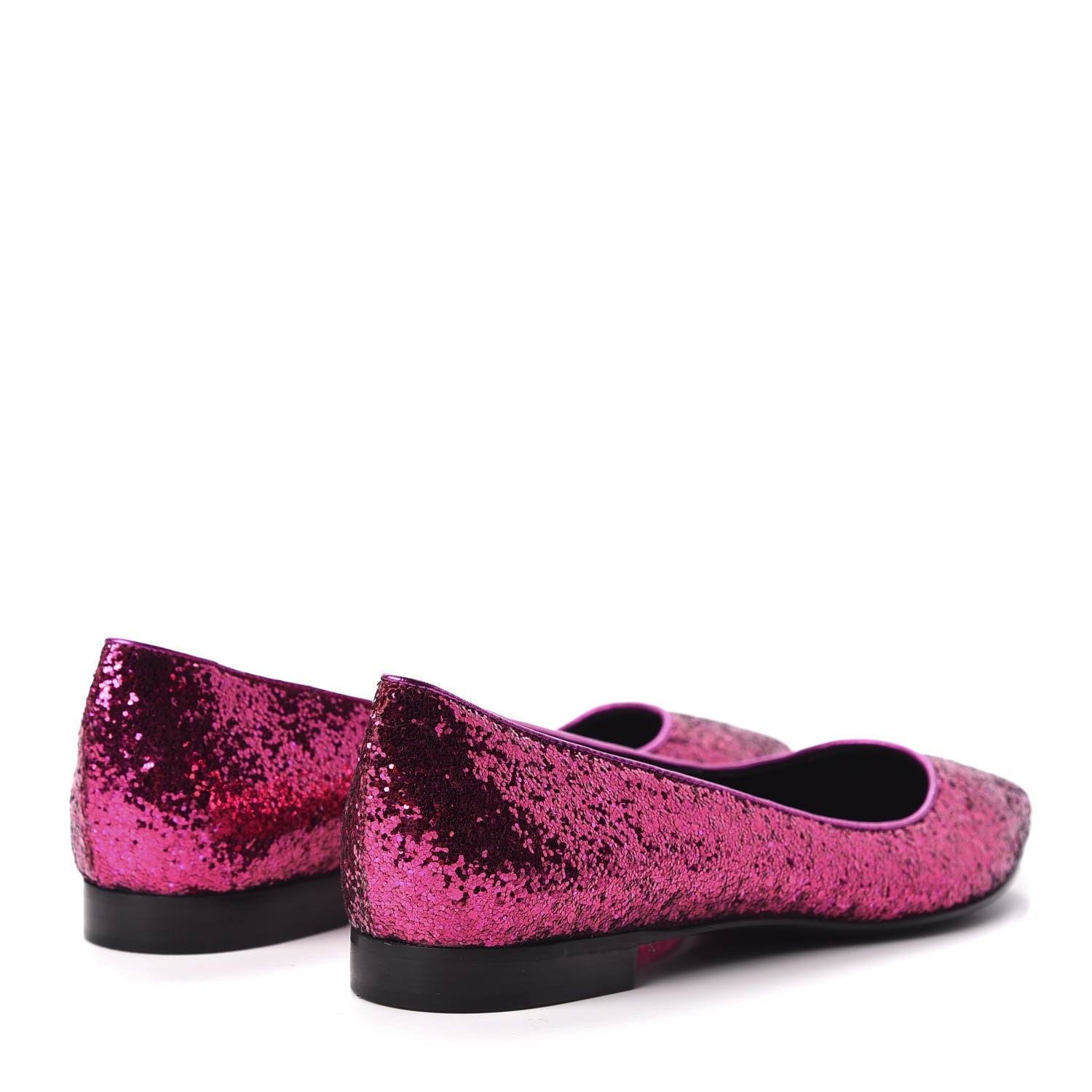 Saint Laurent Metallic Sparkle Fabric Paris Ballet Flat 35 Fuchsia 4 of 8