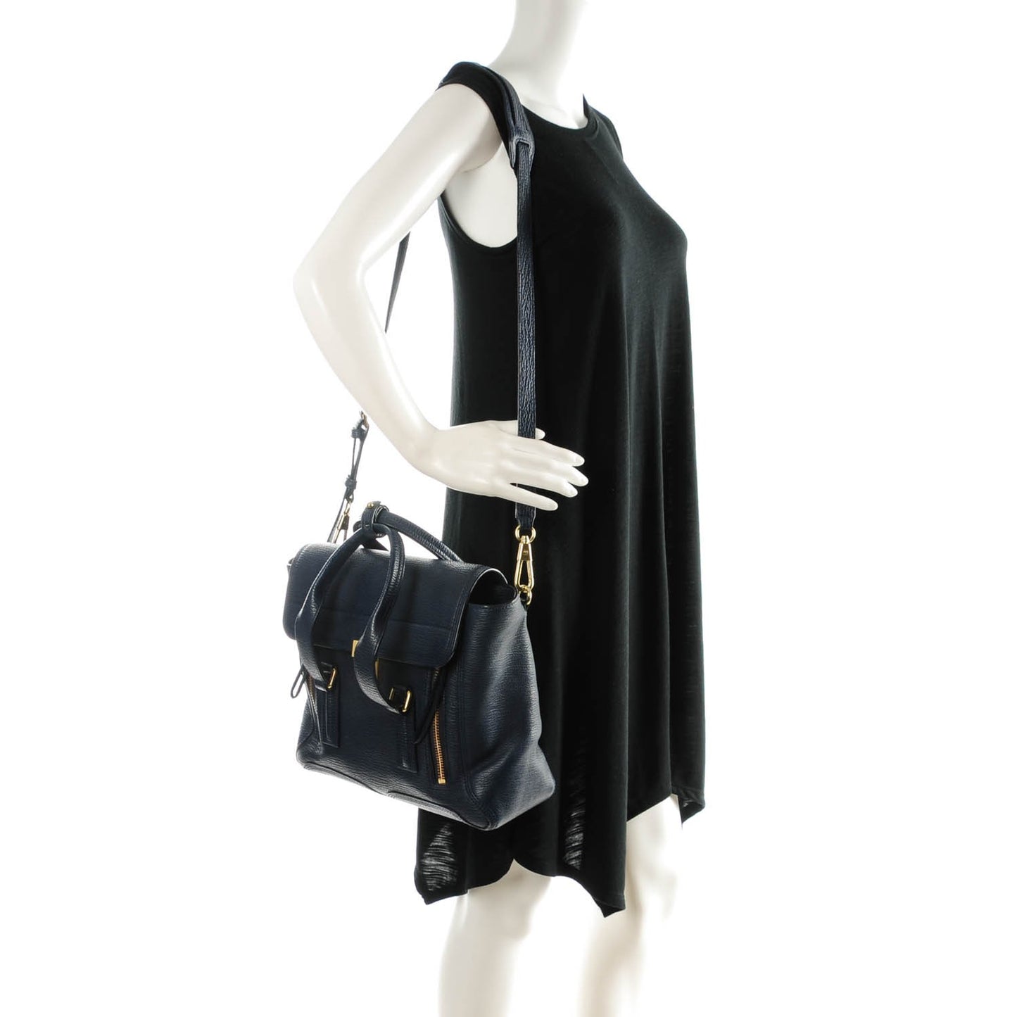 3.1 Textured Calfskin Medium Pashli Satchel Ink
