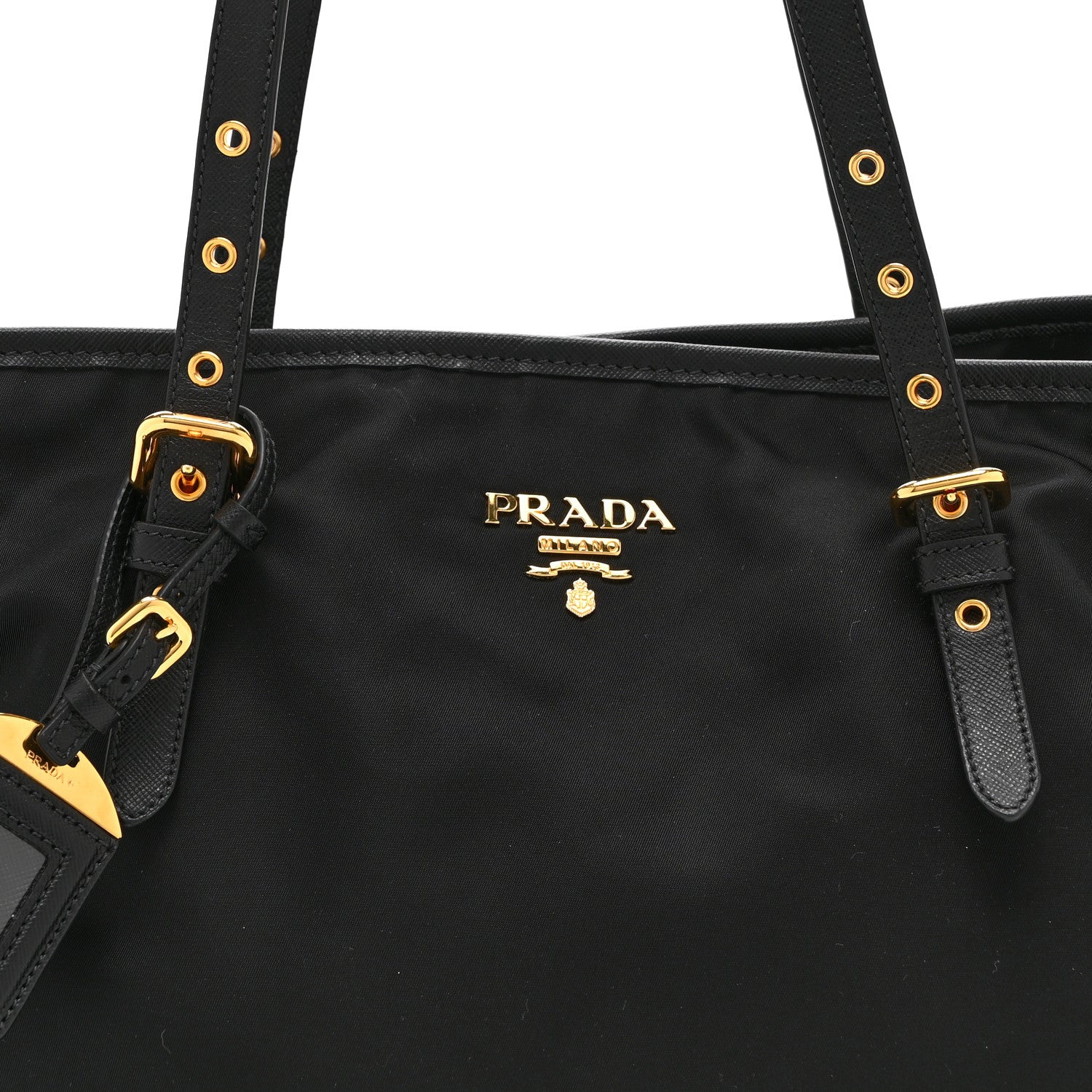 Prada Tessuto Nylon Saffiano Shopping Tote Black 8 of 10