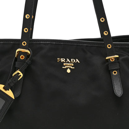 Prada Tessuto Nylon Saffiano Shopping Tote Black 8 of 10
