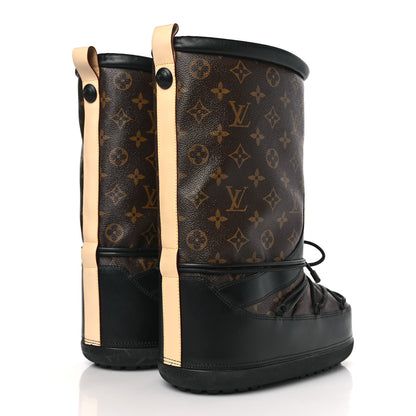 Louis Vuitton Calfskin Monogram Apres Flat Tall Boots 38 Black 4 of 5
