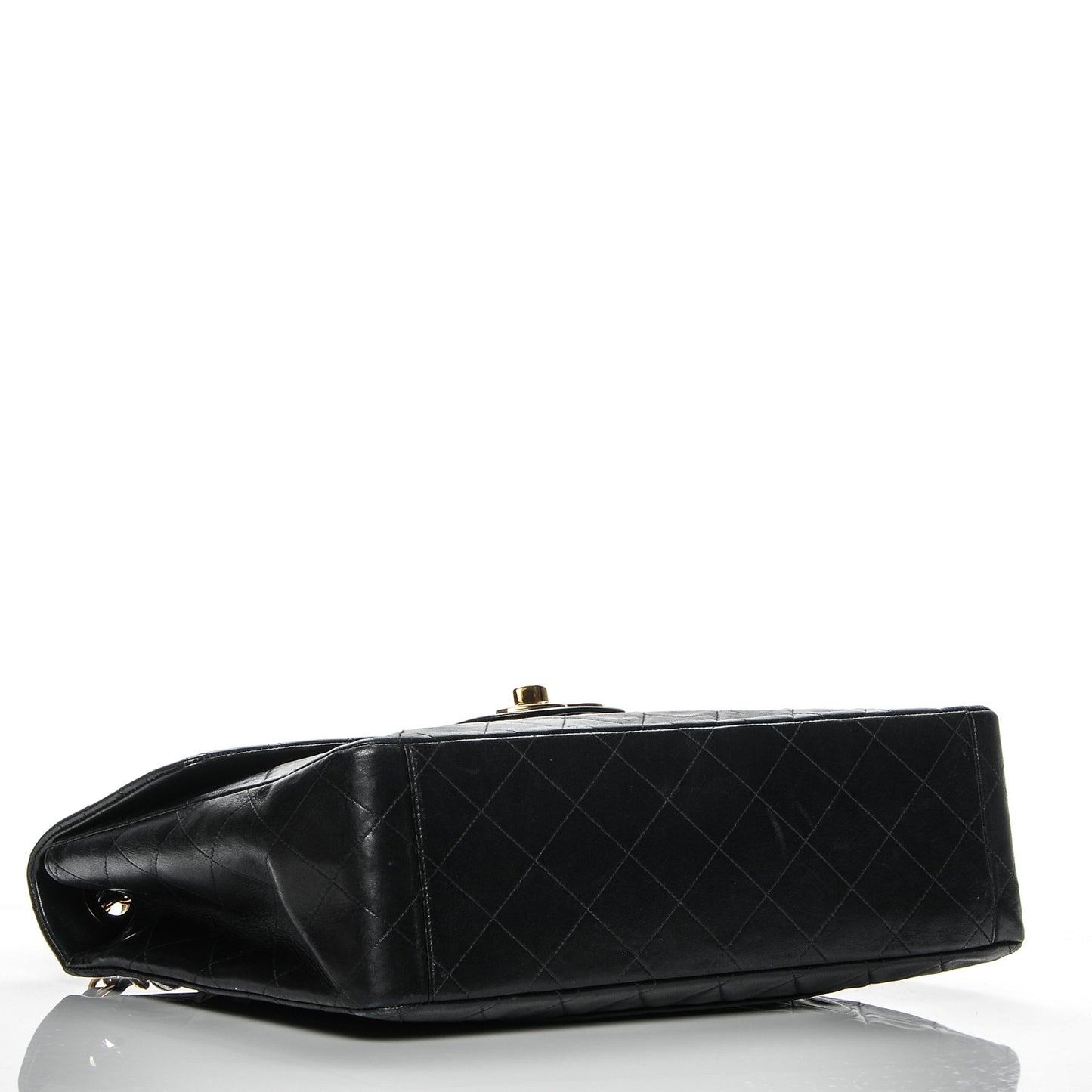 Lambskin Quilted XL Jumbo Single Flap Black