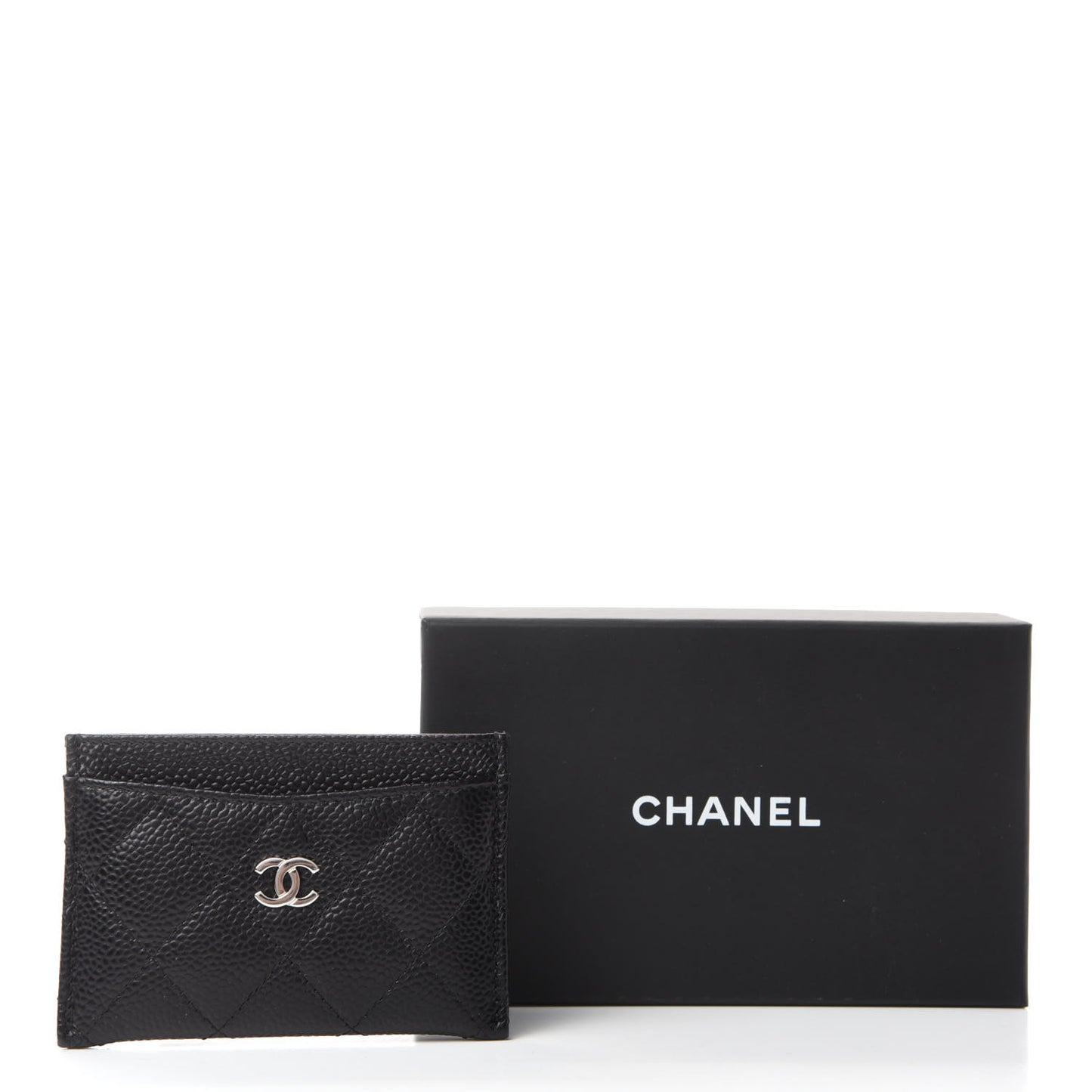 Caviar Quilted Card Holder Black