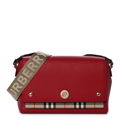 Burberry Calfskin Vintage Check Note Crossbody Bag Carmine Red 1 of 8