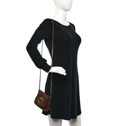 Gucci Snakeskin Small 1973 Chain Shoulder Bag Brown 3 of 10