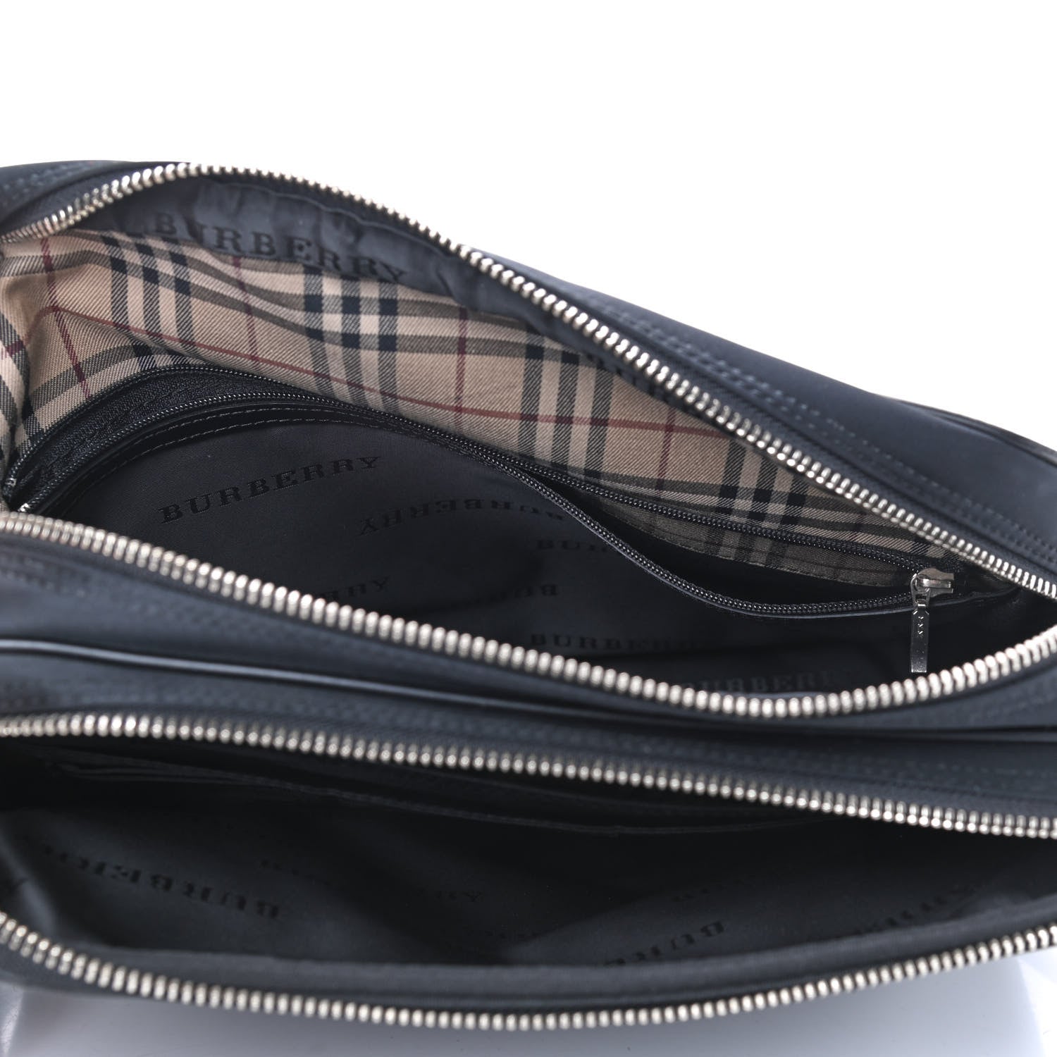 Burberry Nylon Zip Top Messenger Bag Black 4 of 7