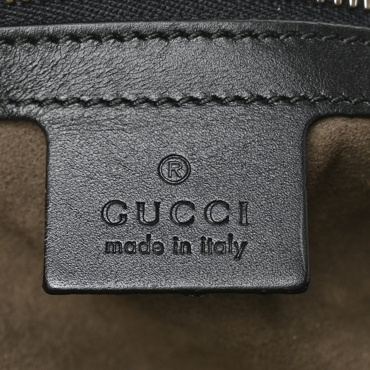 Gucci GG Supreme Monogram Selleria Calfskin Large Duffle Beige Ebony Black 5 of 6