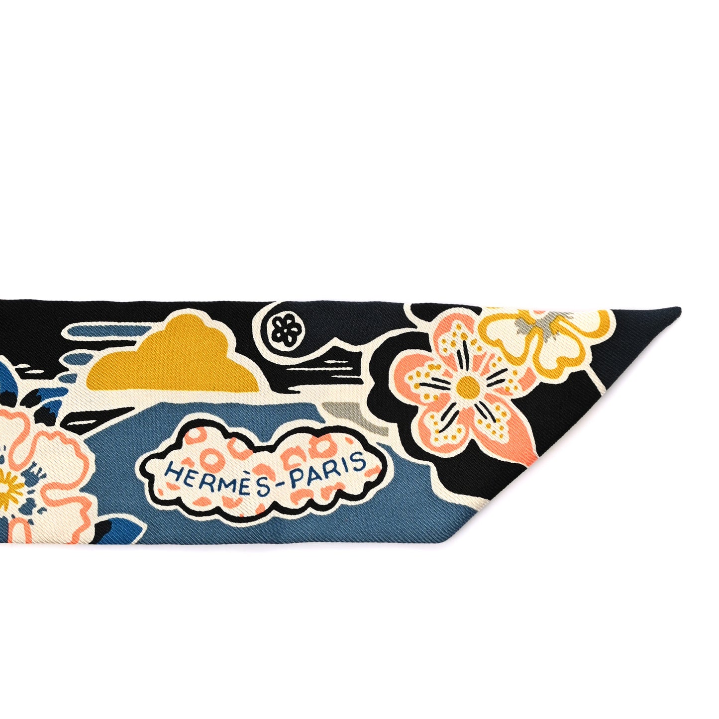 Silk Bingata Twilly Vert Black Saumon