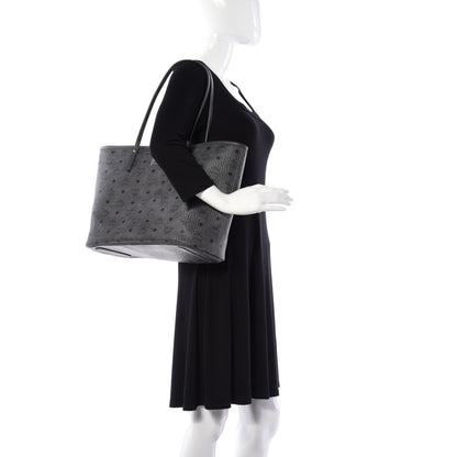 MCM Visetos Medium Reversible Shopper Tote Phantom Grey 3 of 16