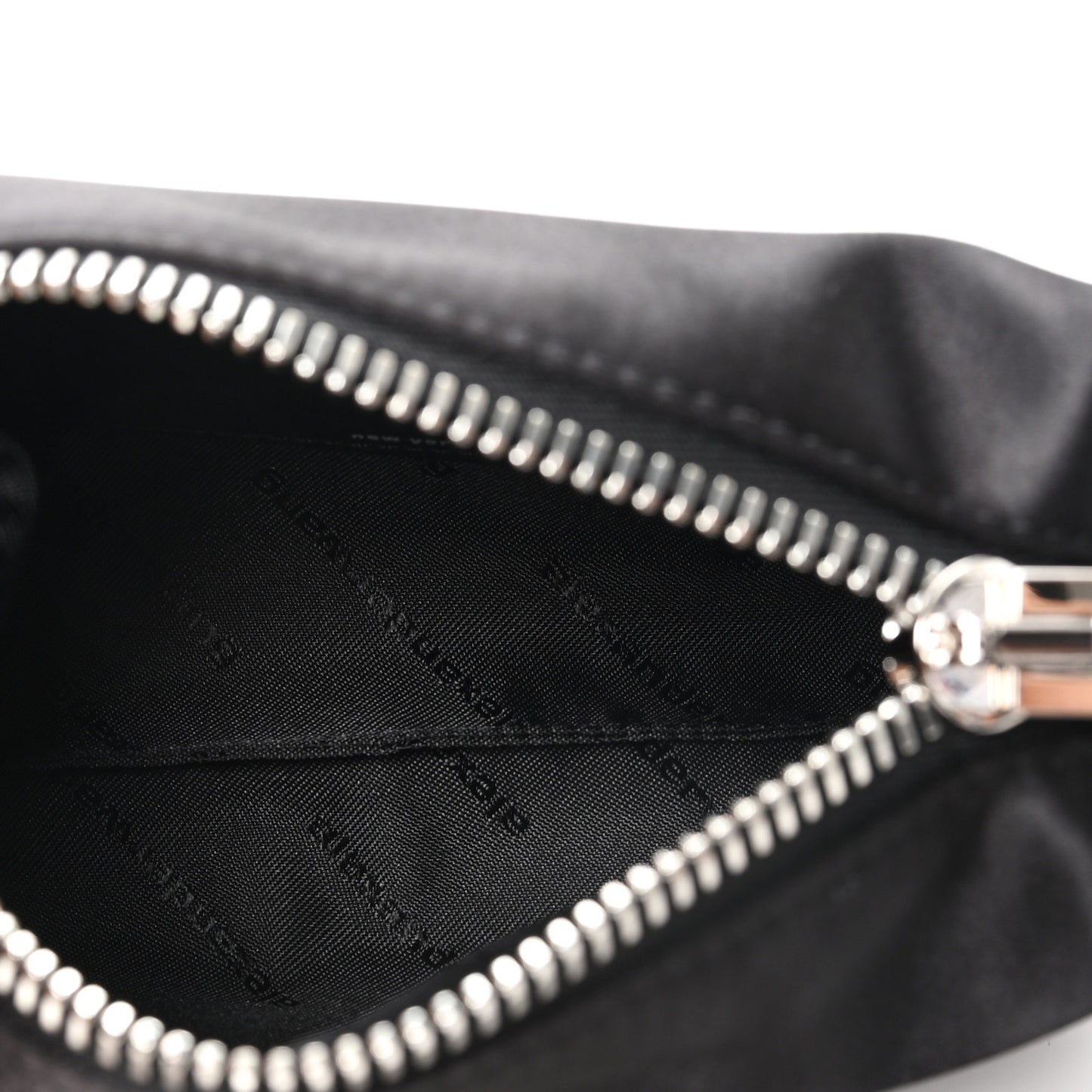 Satin Crystal Heiress Pouch Black