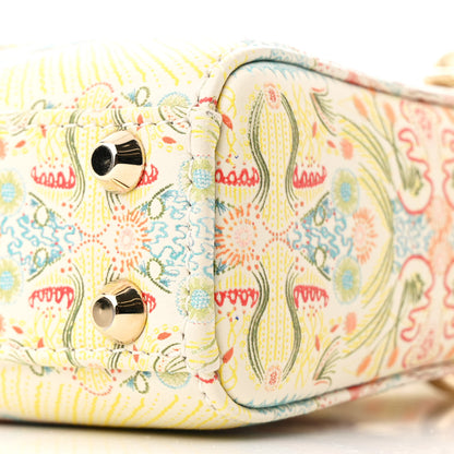 Christian Dior Calfskin Embroidered Mini Lady Dior White Multicolor 10 of 11