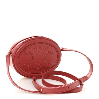 Celine Smooth Calfskin Small Triomphe Oval Crossbody Purse Lipstick 3 of 10