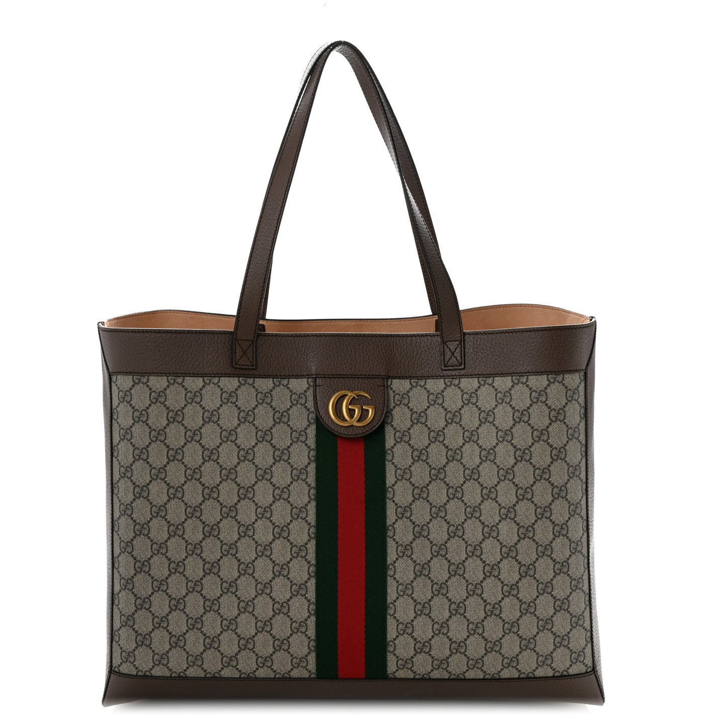 GG Supreme Monogram Web Ophidia Tote Brown