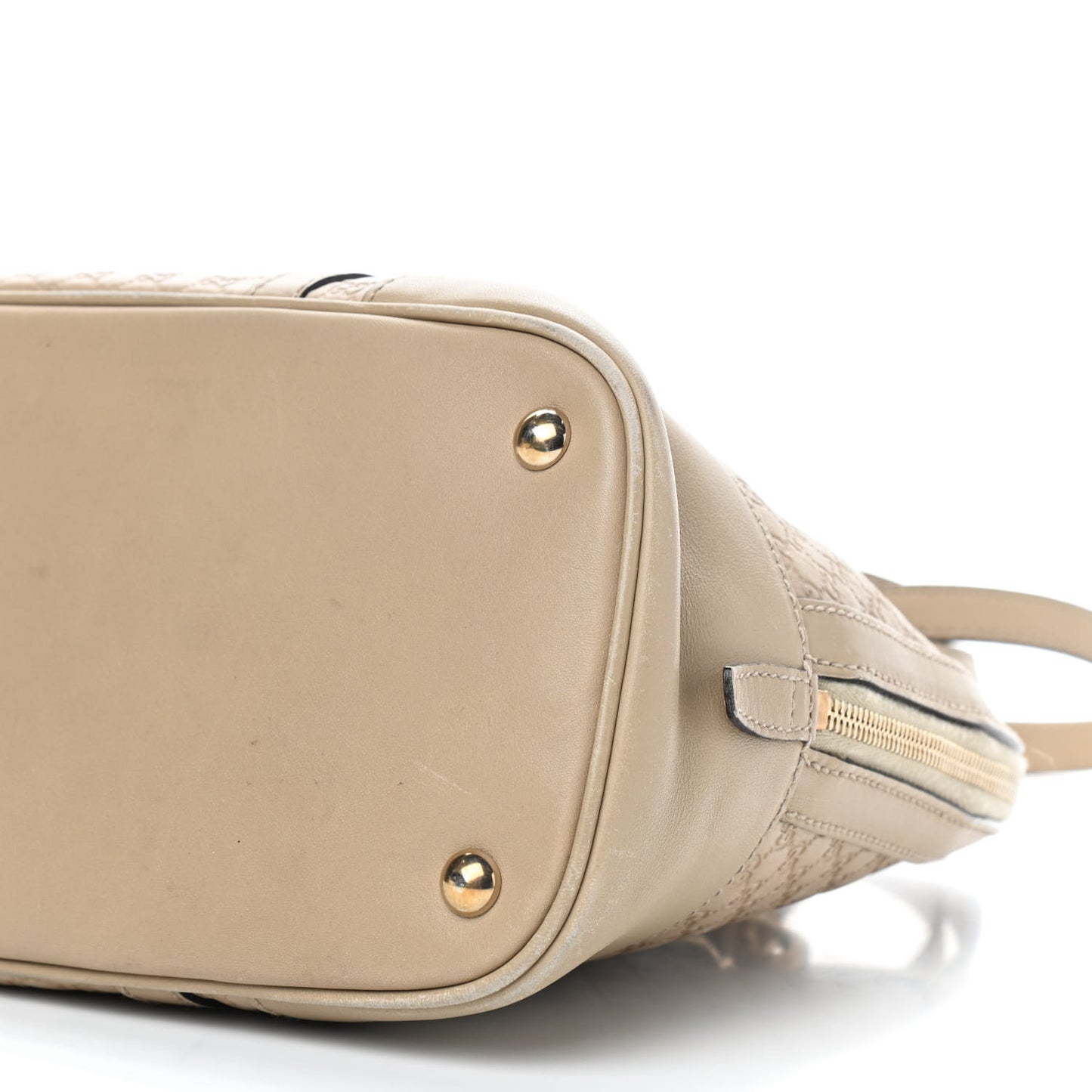 Microguccissima Small Nice Top Handle Dome Bag Beige