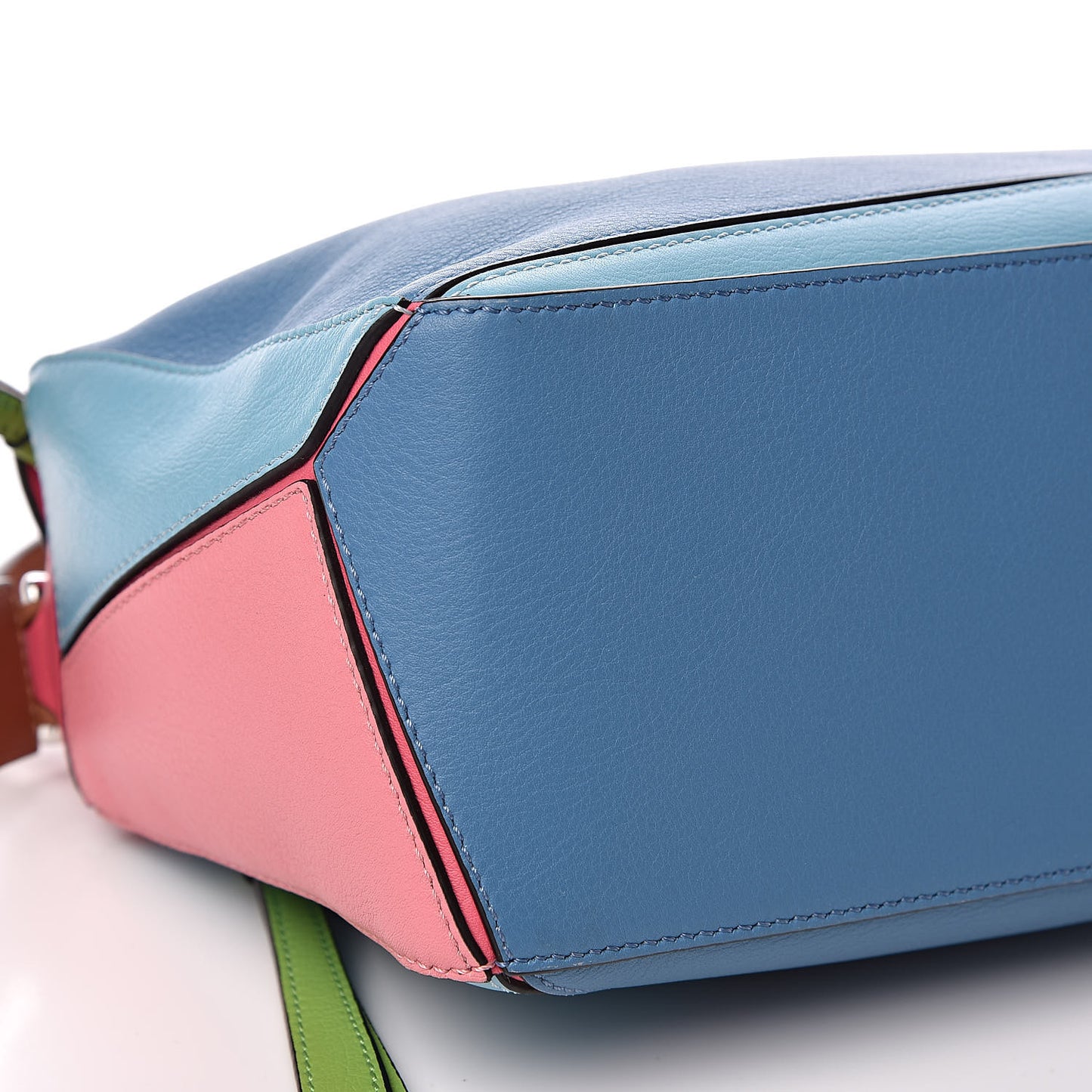 Calfskin Small Puzzle Bag Tan Multicolor