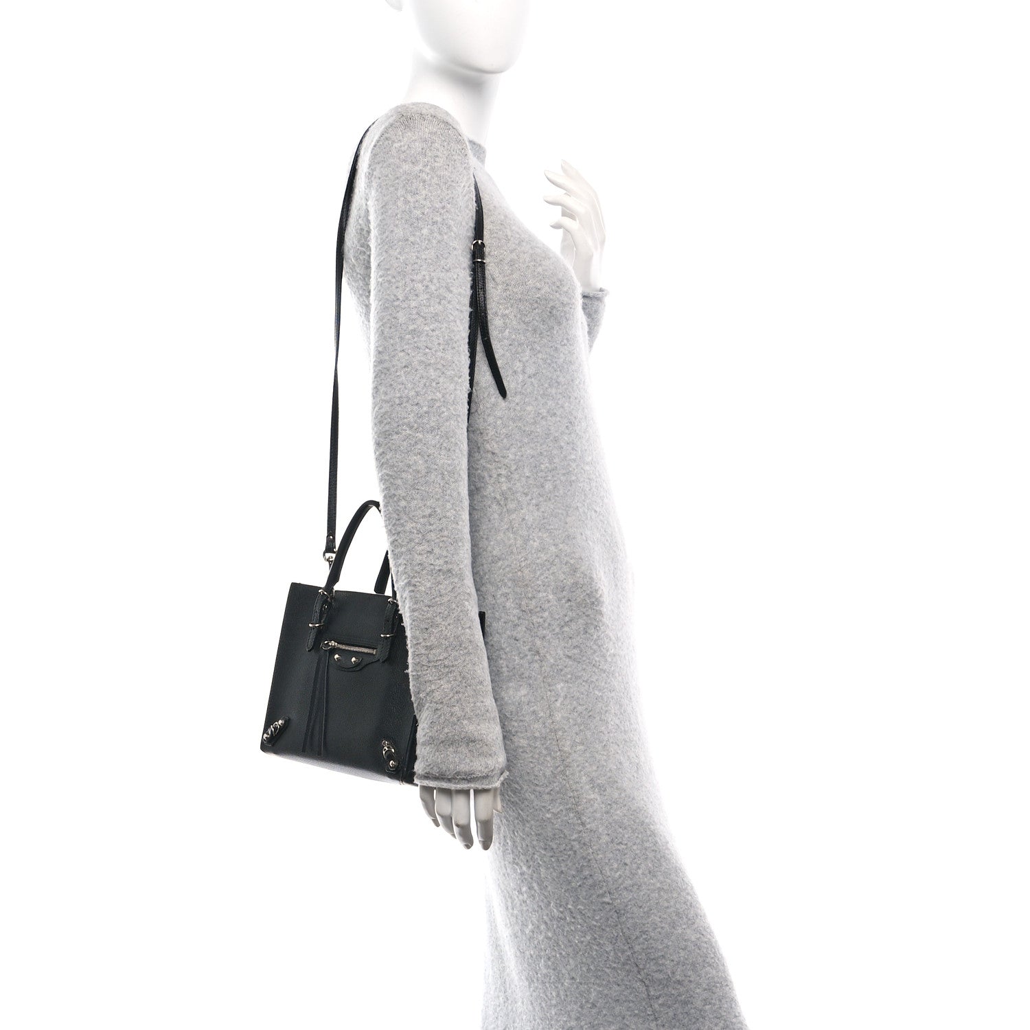Balenciaga Grained Calfskin Papier Mini A4 Zip Around Tote Black 2 of 11