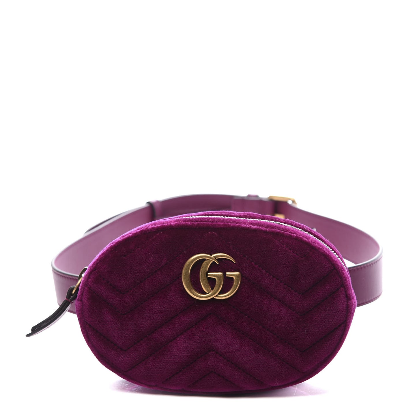 Velvet Matelasse GG Marmont Belt Bag 85 34 Fuchsia Violet Cyclamen