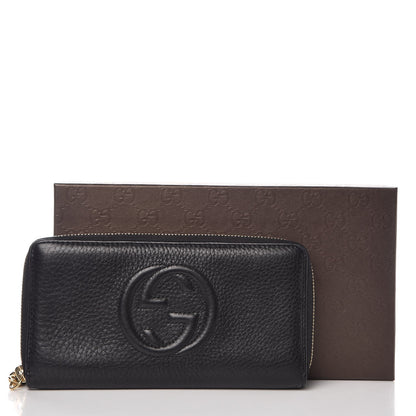 Gucci Pebbled Calfskin Soho Zip Around Wallet Black 8 of 8