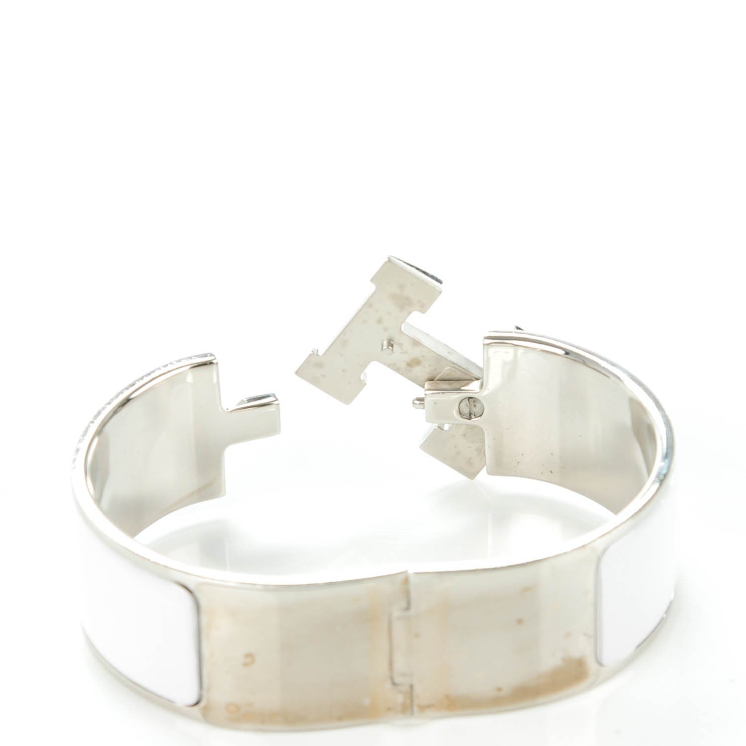Hermes Enamel Wide Clic Clac H Bracelet PM White 5 of 6