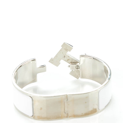 Hermes Enamel Wide Clic Clac H Bracelet PM White 5 of 6