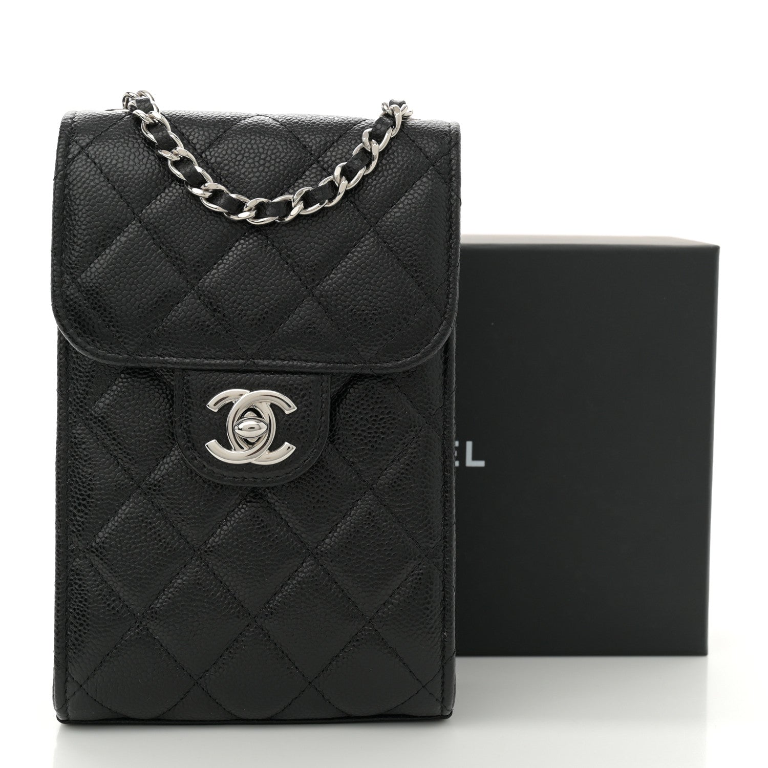 Chanel Caviar Quilted Classic Phone Holder Black 11 of 11