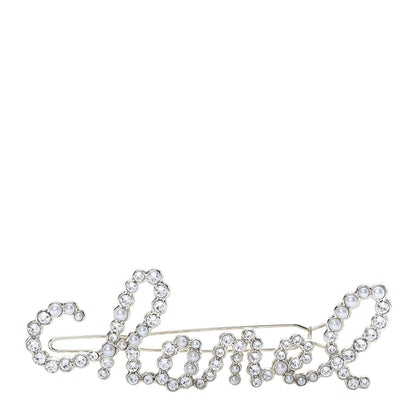 Chanel Metal Glass Swirling Pearls Hair Clip Gold 1 of 4