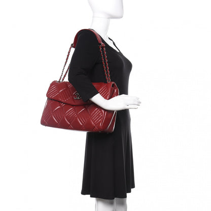 Chanel Lambskin In and Out Maxi Flap Red 2 of 10