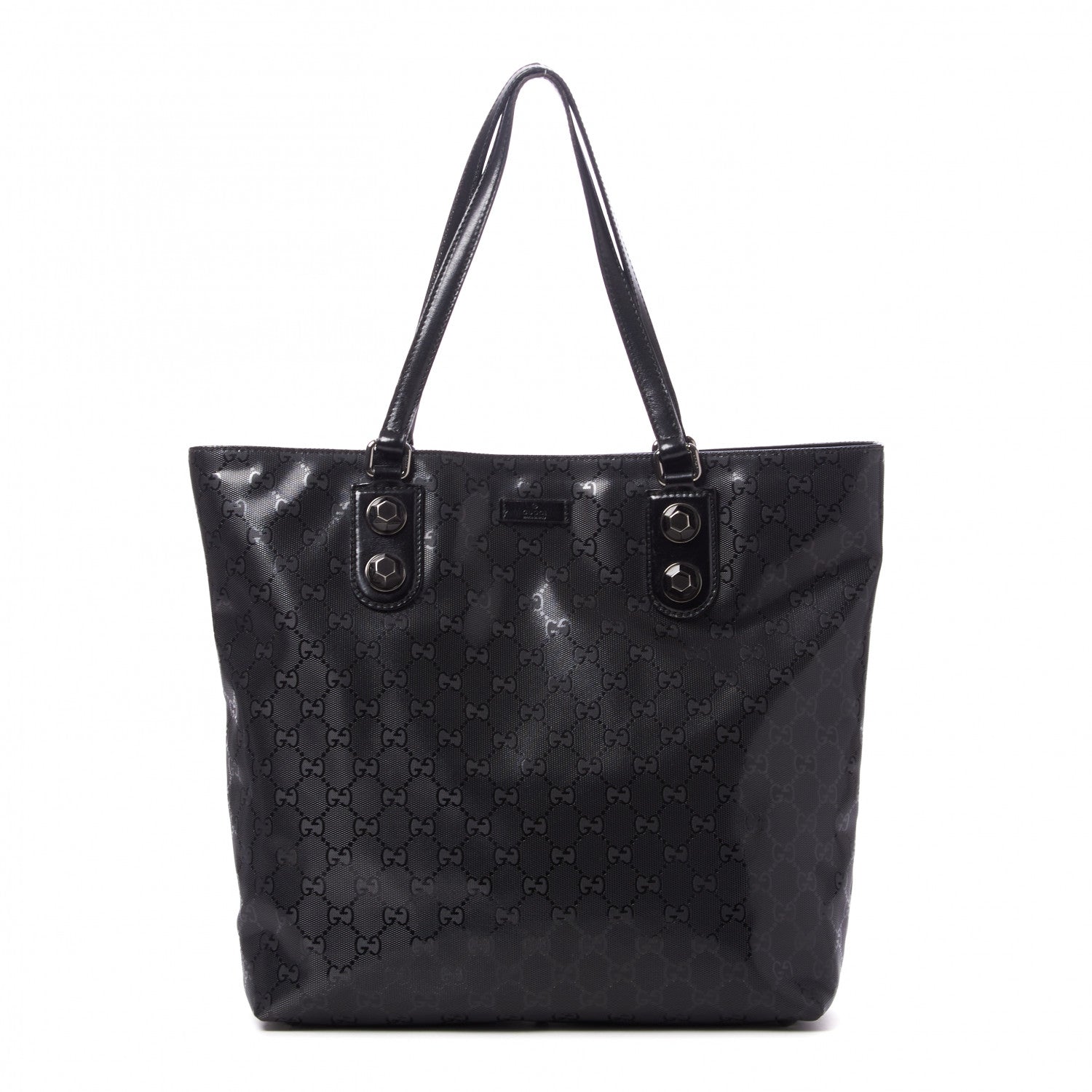 Gucci Imprime Monogram Studded Tote Black 1 of 8