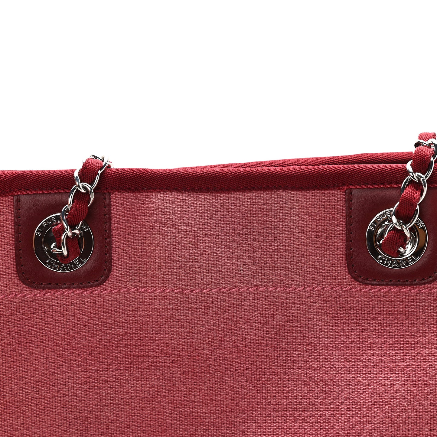 Canvas Mini Deauville Tote Red