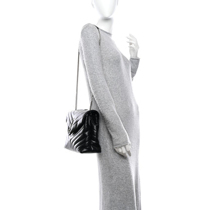 Saint Laurent Calfskin Y Quilted Monogram Medium Loulou Chain Satchel Black 1 of 10