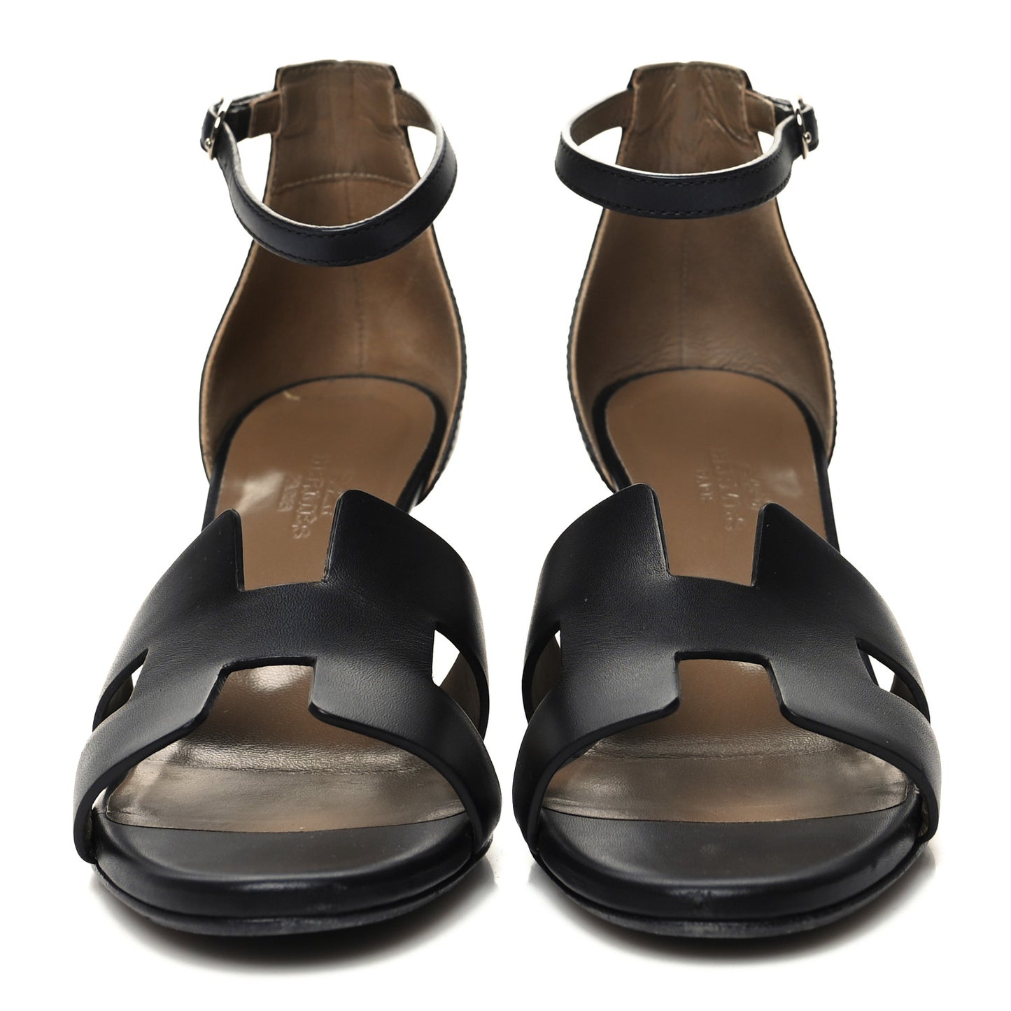 Calfskin Legend Wedge Sandals 35.5 Black