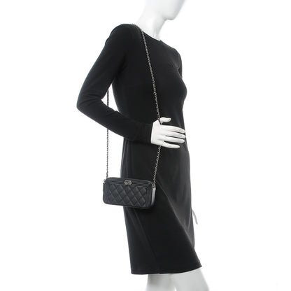 Chanel Caviar Quilted Small Boy Clutch With Chain Black 2 of 10