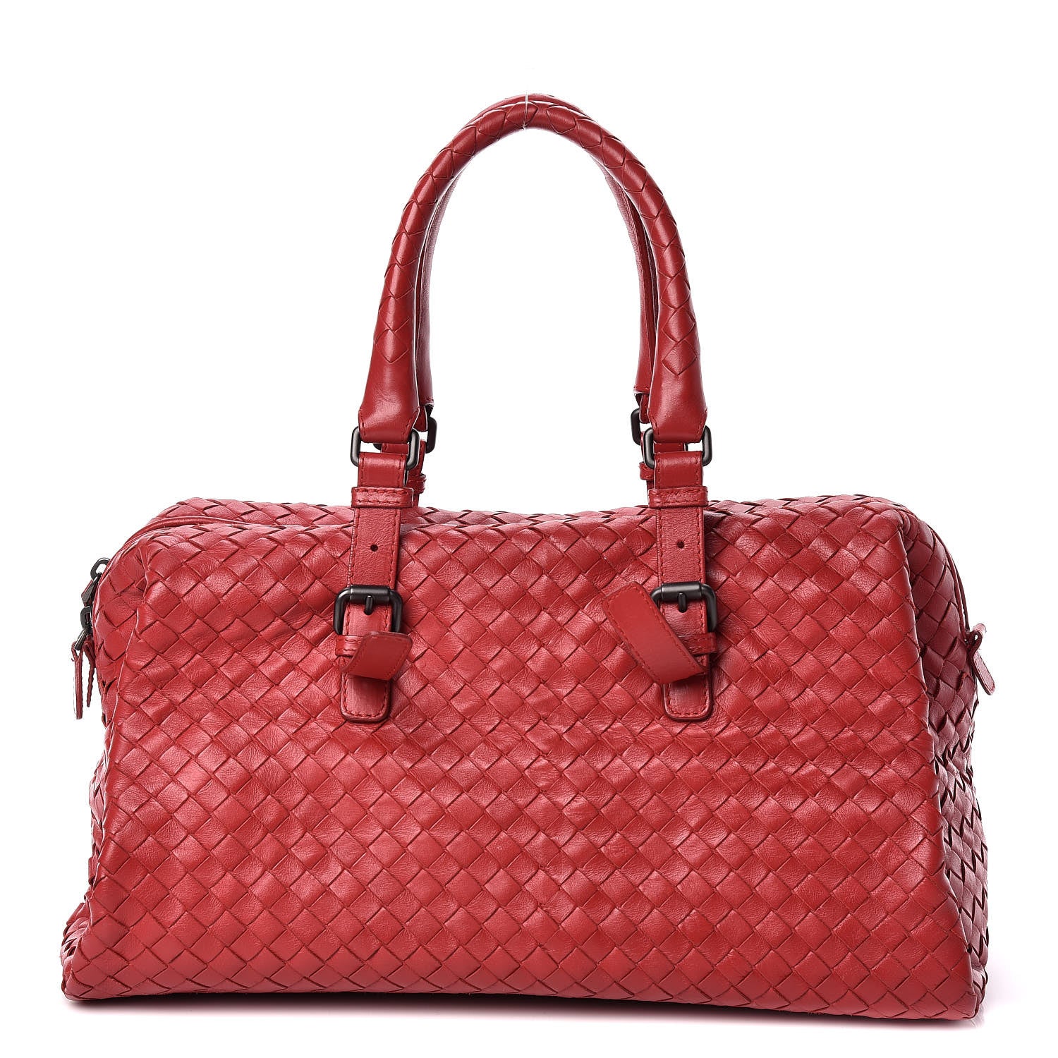 Bottega Veneta Nappa Intrecciato Boston Carmine 1 of 9