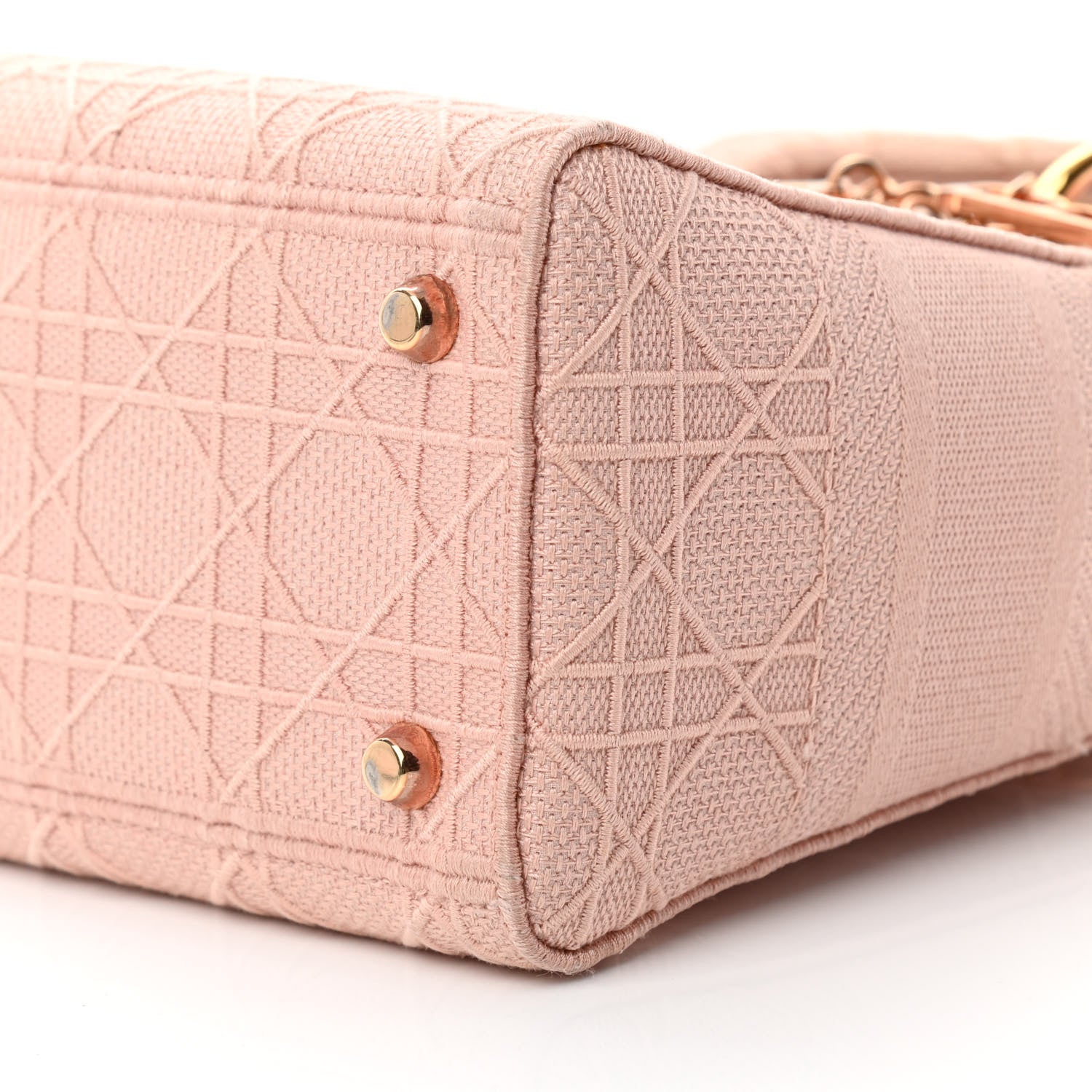 Christian Dior Canvas Embroidered Cannage Medium Lady D-Lite Pink 10 of 16