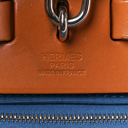 Hermes Military Toile Vache Hunter Herbag Zip 31 PM Bleu France Fauve 12 of 17