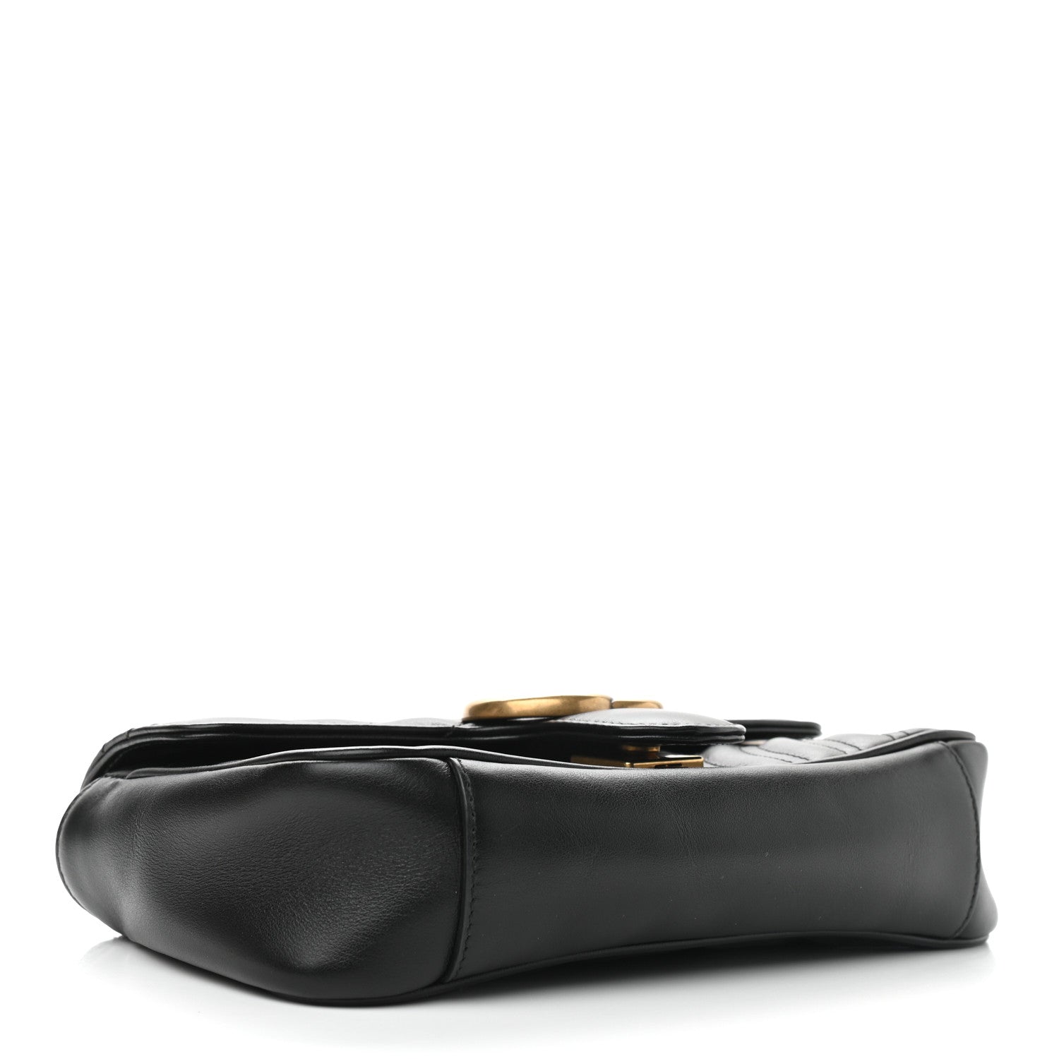 Gucci Calfskin Matelasse Mini GG Marmont Shoulder Bag Black 4 of 12