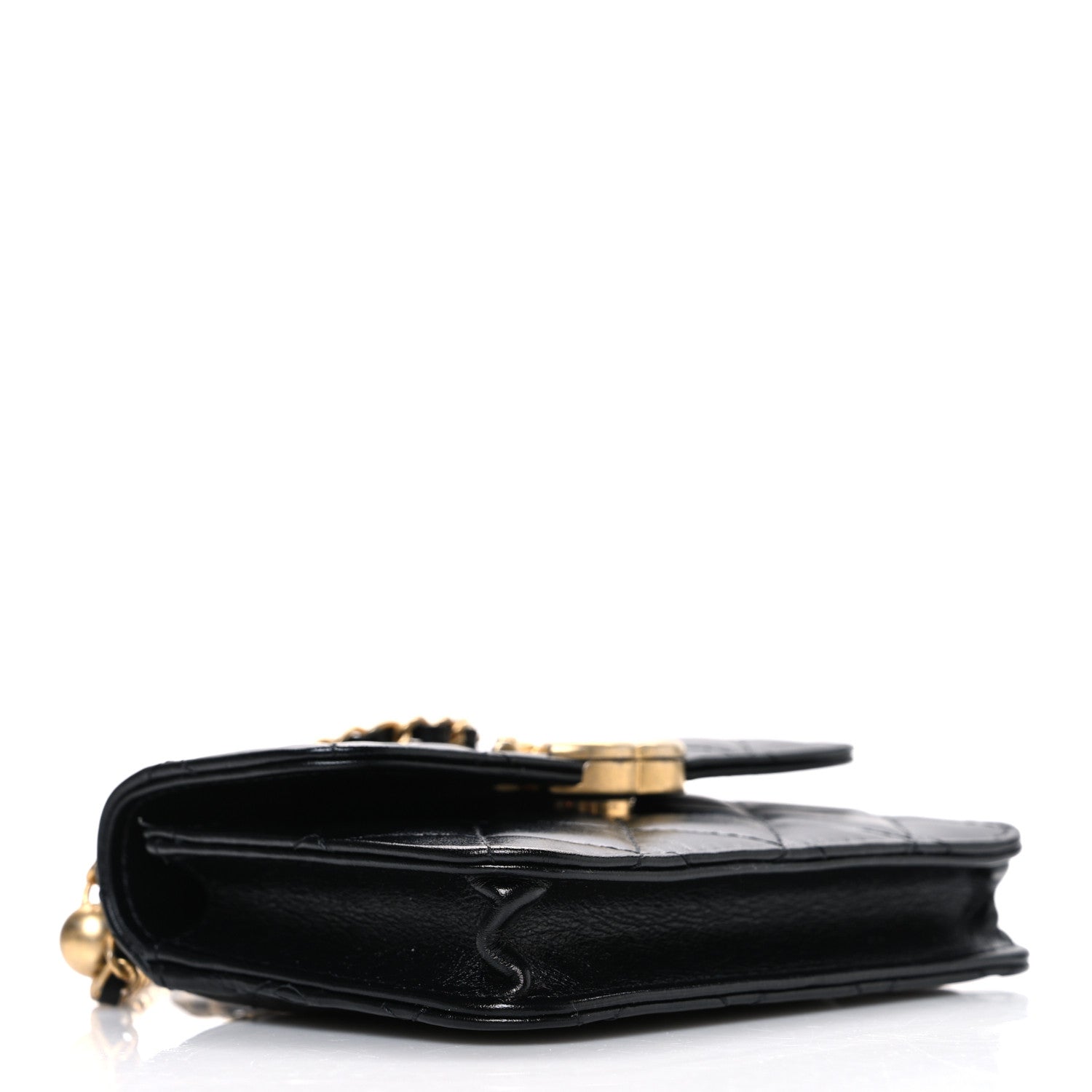 Chanel Calfskin Quilted Perfect Fit Coin Purse With Chain Black 4 of 11