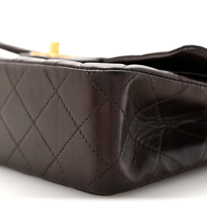 Chanel Lambskin Quilted Small Double Flap Dark Brown 10 of 10