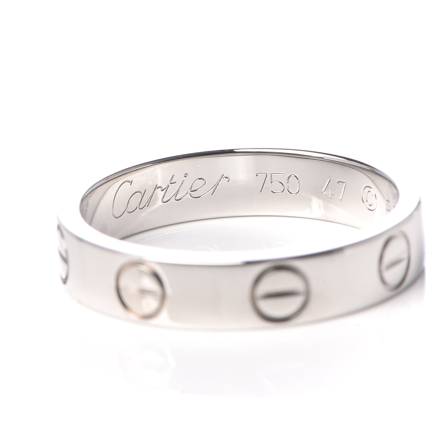 18K White Gold 3.5mm LOVE Wedding Band Ring 47 4