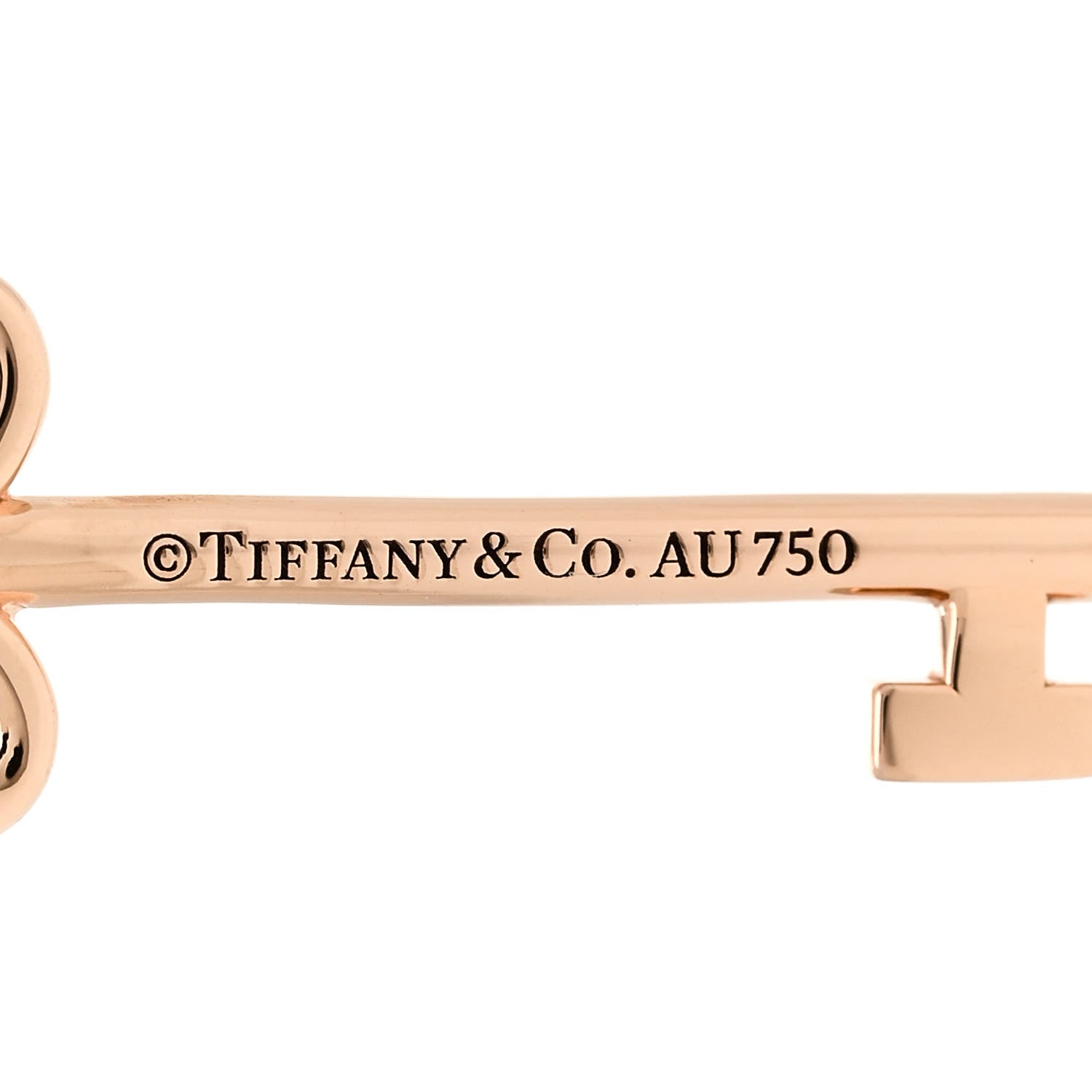 Tiffany 18K Rose Gold Pink Sapphire Quatra Key Pendant 4 of 4