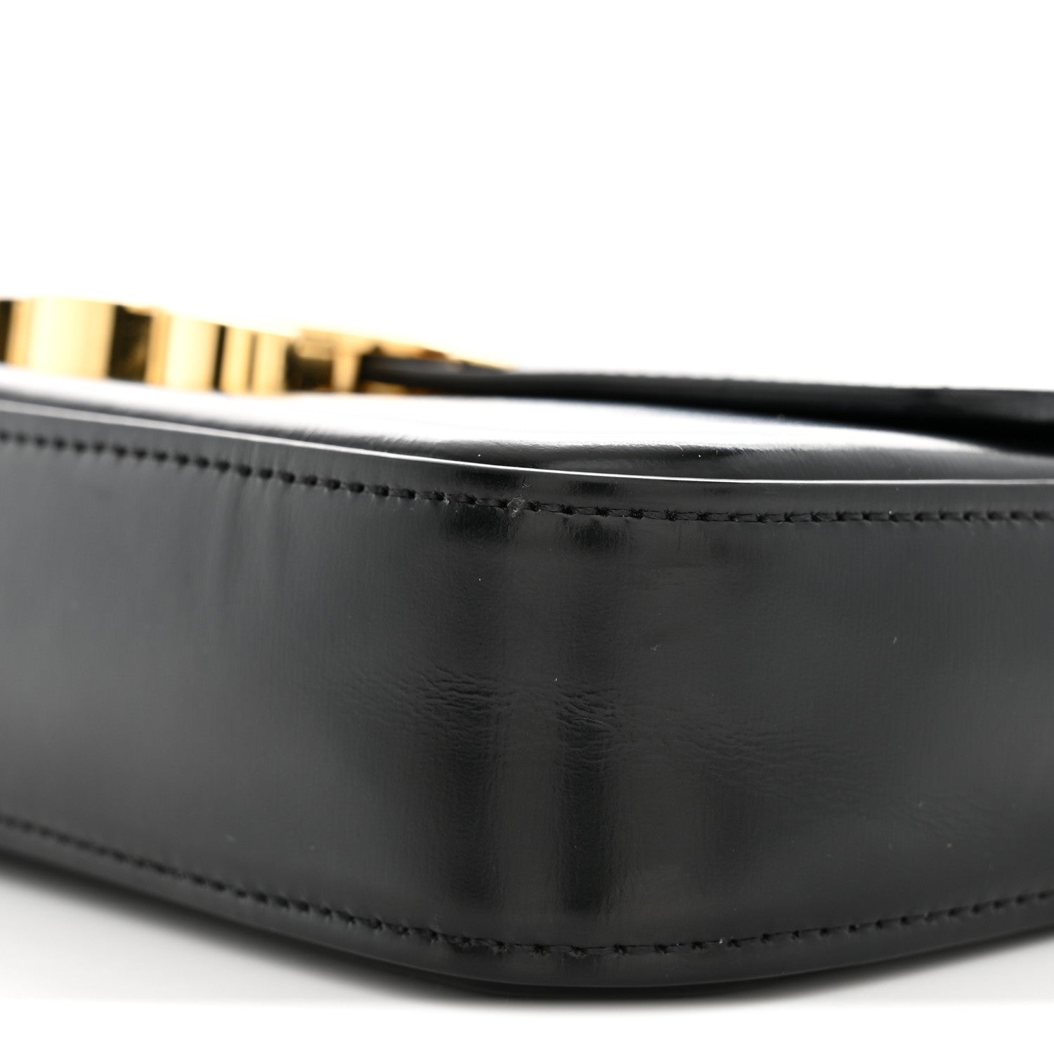 Celine Shiny Calfskin Triomphe Shoulder Bag Black 10 of 10